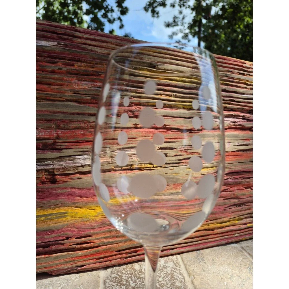 Mikasa  Cheers Set Of 2 Multi Motif Chrystal Balloon Wine Glasses Marked Mikasa